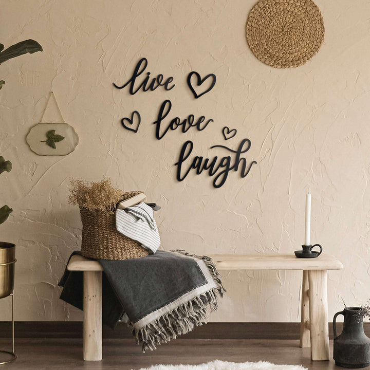 Image of Live Laugh Love – SKU: MP-159, Price: $140.00. Categories: bedroom decor,entrance decor,hallway decor,home art,home decor,inspirational quotes,interior home decoration,kitchen decor,love wall decor,Metal Letter,metal wall art,Metal Wall Letter,mo