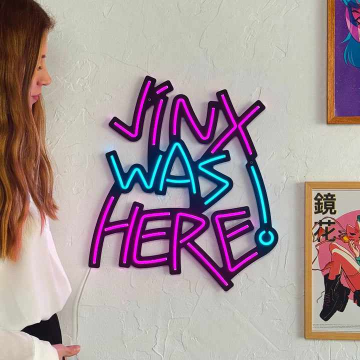 Shop Jinx Was Here Neon Sign, Neon Wall Art at Hoagard. bedroom decor, game room, gamer