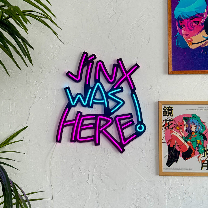 Shop Jinx Was Here Neon Sign, Neon Wall Art at Hoagard. bedroom decor, game room, gamer