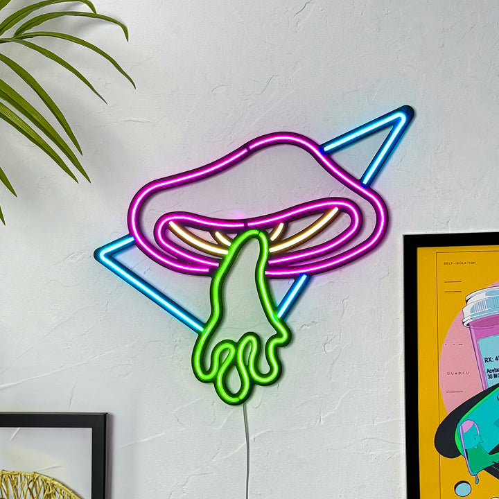 Shop Flying Mushroom Neon Wall Art, Neon Wall Art at Hoagard. bedroom decor, Fathers, living room decor