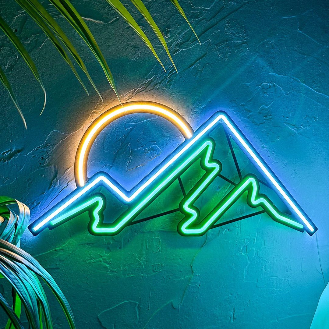 Shop Mountain Neon Sign, Neon Wall Art at Hoagard. nature, neon, Neon light