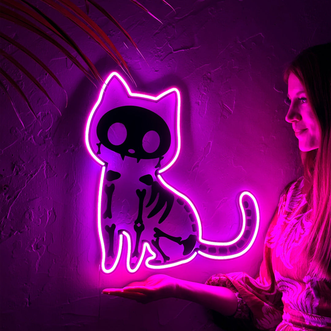 Shop Cat X-Ray Neon Sign, Neon Wall Art at Hoagard. animal head, animal wall art, discount
