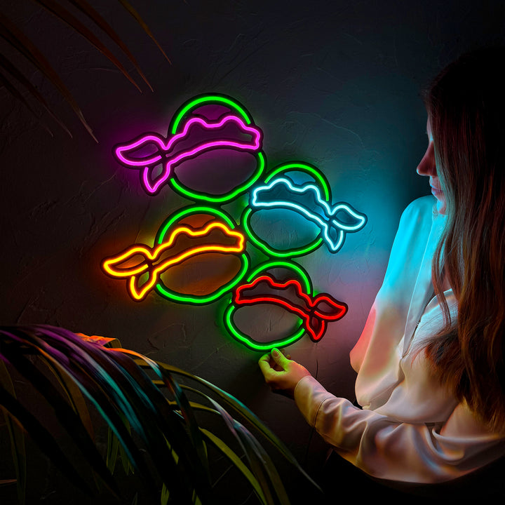 Ninja Turtles Inspired Neon Wall Art