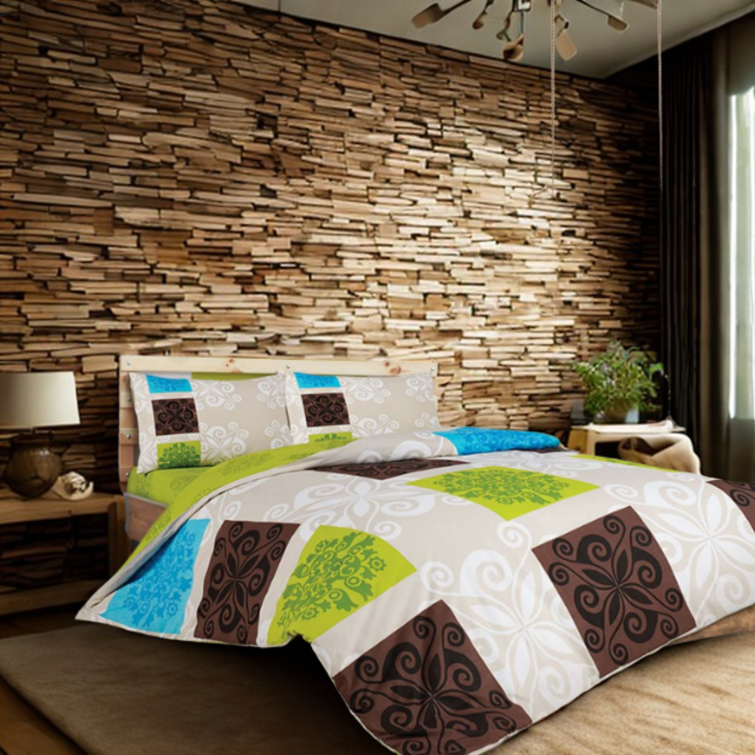 Earth‑toned Sueno Green quilt cover set in 100 % Turkish cotton (370 TC) — includes quilt cover, matching fitted sheet and two pillowcases — Oeko‑Tex certified, ethically made in Turkey