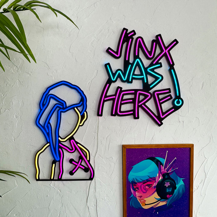 Shop Neon Jinx Sign, Neon Wall Art at Hoagard. game room, gamer, neon