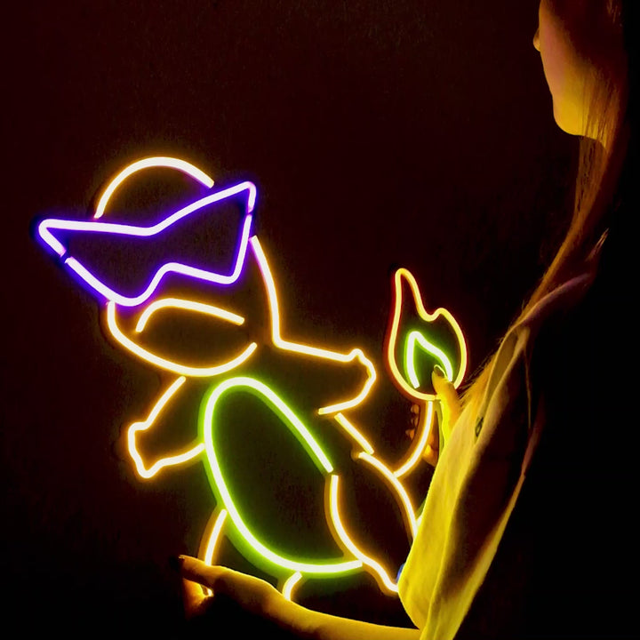 Charmander Inspired Neon Wall Art