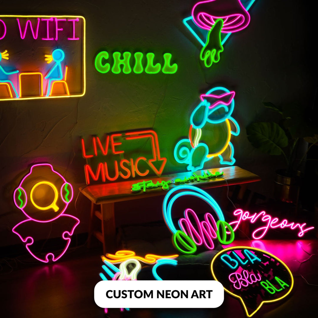 Shop Custom Neon Art, Neon Wall Art at Hoagard. bedroom decor, custom neon, kids room decor