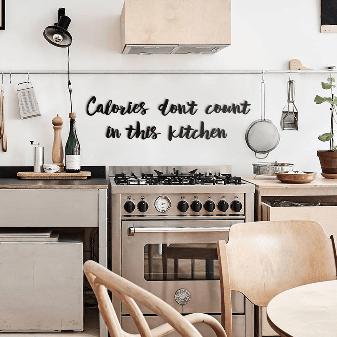 Shop Calories Don't Count In This Kitchen, Metal Wall Art at Hoagard. home art, home decor, inspirational quotes