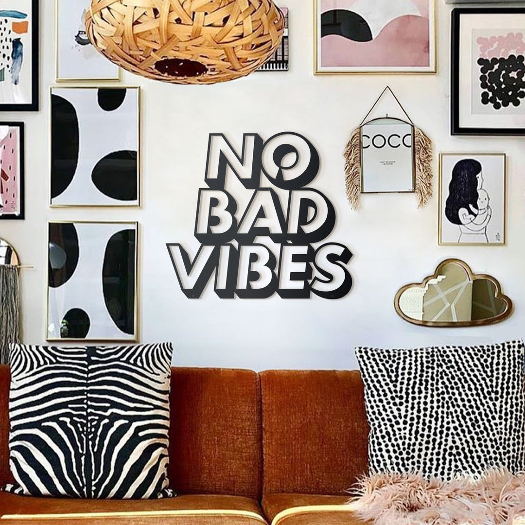 Shop Bad Vibes, Metal Wall Art at Hoagard. home art, home decor, inspirational quotes