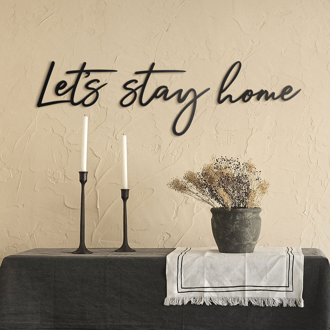 Shop Let's Stay Home, Metal Wall Art at Hoagard. bedroom decor, discount, home art