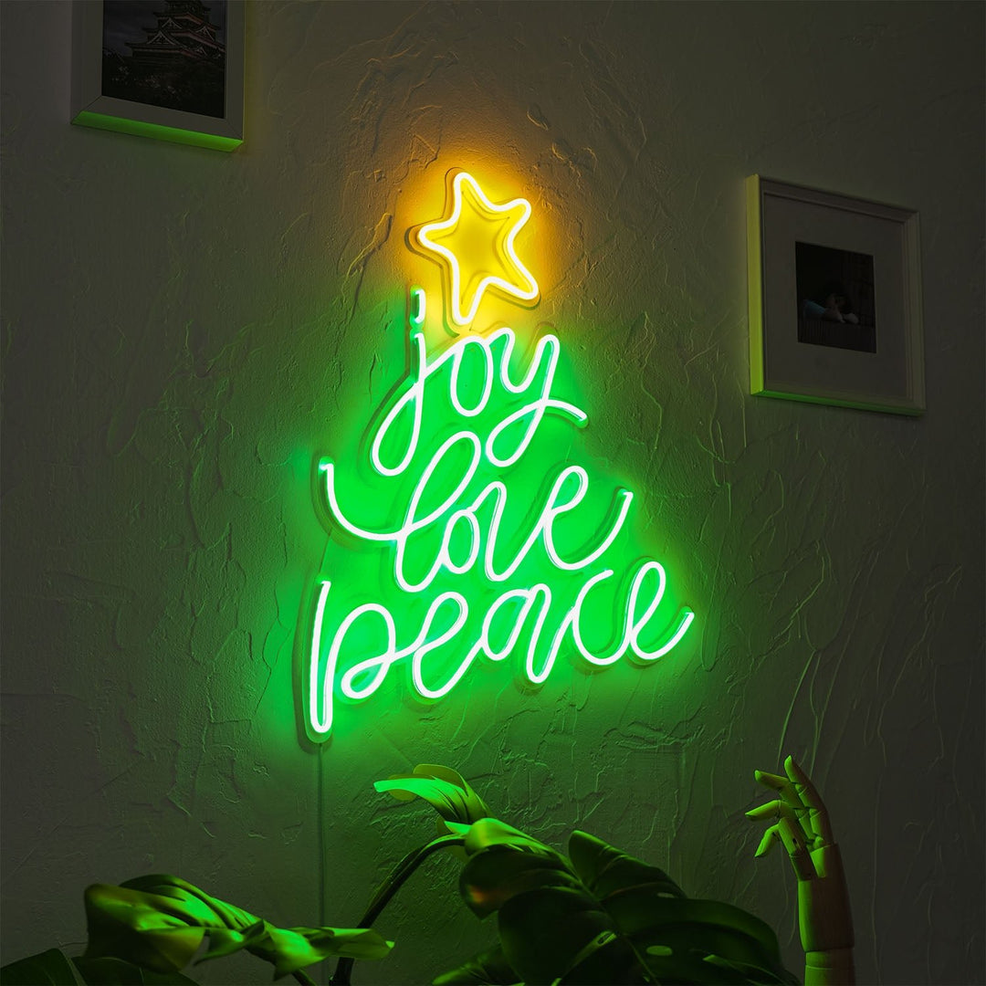 Shop Joy Love Peace Neon Wall Art, Neon Wall Art at Hoagard. bedroom decor, living room decor, Neon Wall Art