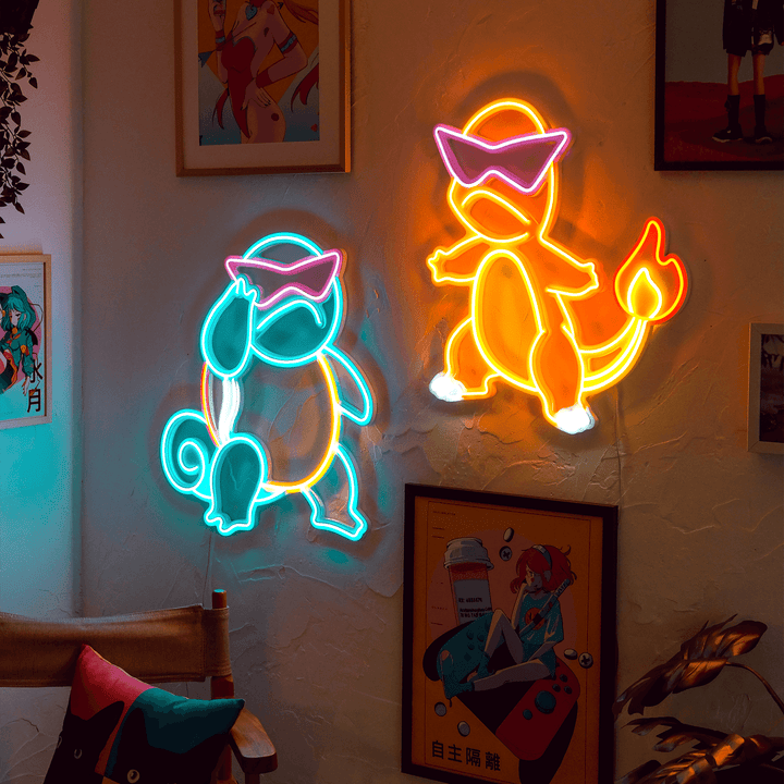 Shop Squirtle Inspired Neon Wall Art, Neon Wall Art at Hoagard. bedroom decor, Neon Wall Art,