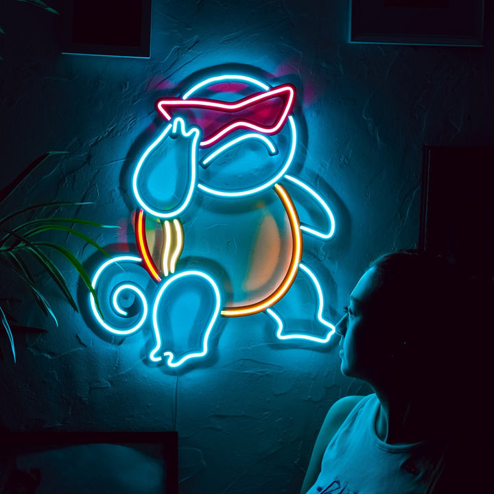 Shop Squirtle Inspired Neon Wall Art, Neon Wall Art at Hoagard. bedroom decor, game room, gamer