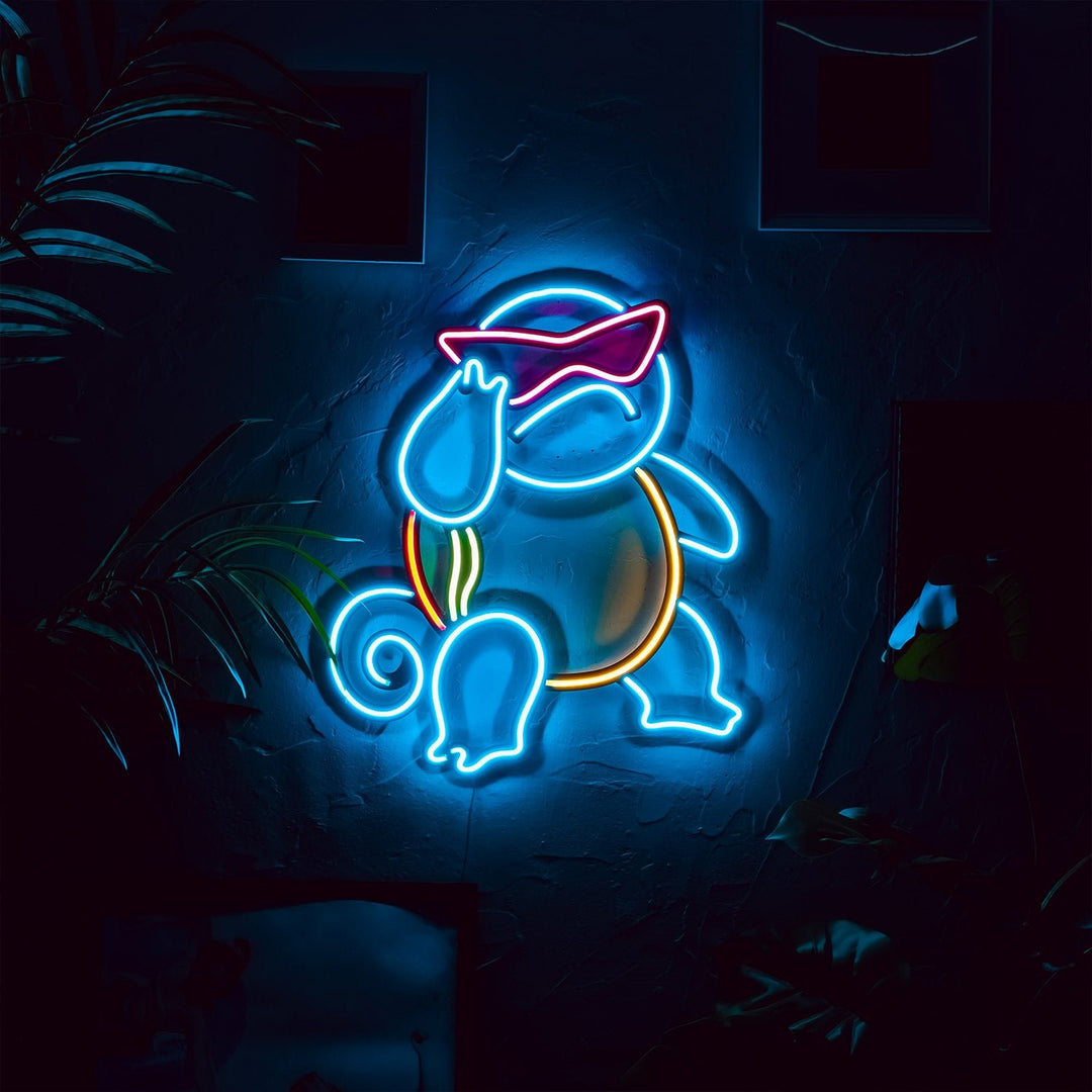 Shop Squirtle Inspired Neon Wall Art, Neon Wall Art at Hoagard. bedroom decor, game room, gamer