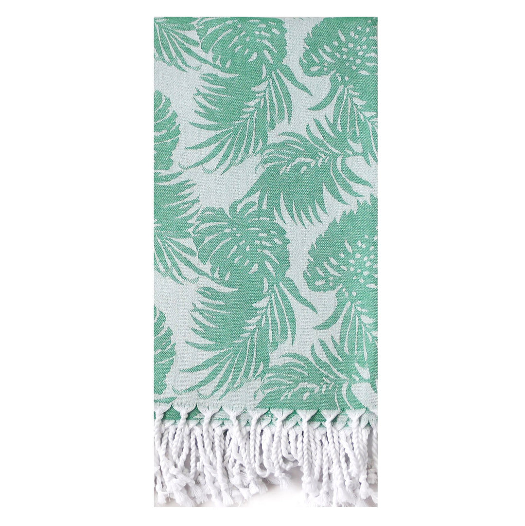 Palm Leaves Turkish Towels  VINCA HOME Seagreen  