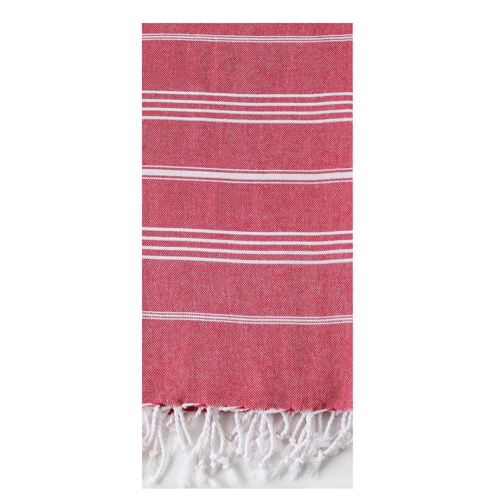 Classic Stripe Turkish Towel  VINCA HOME Darkred  